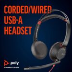 Plantronics C5220 Dual Ear Red Wire With Pouch Noise-Canceling Black USB with MIC