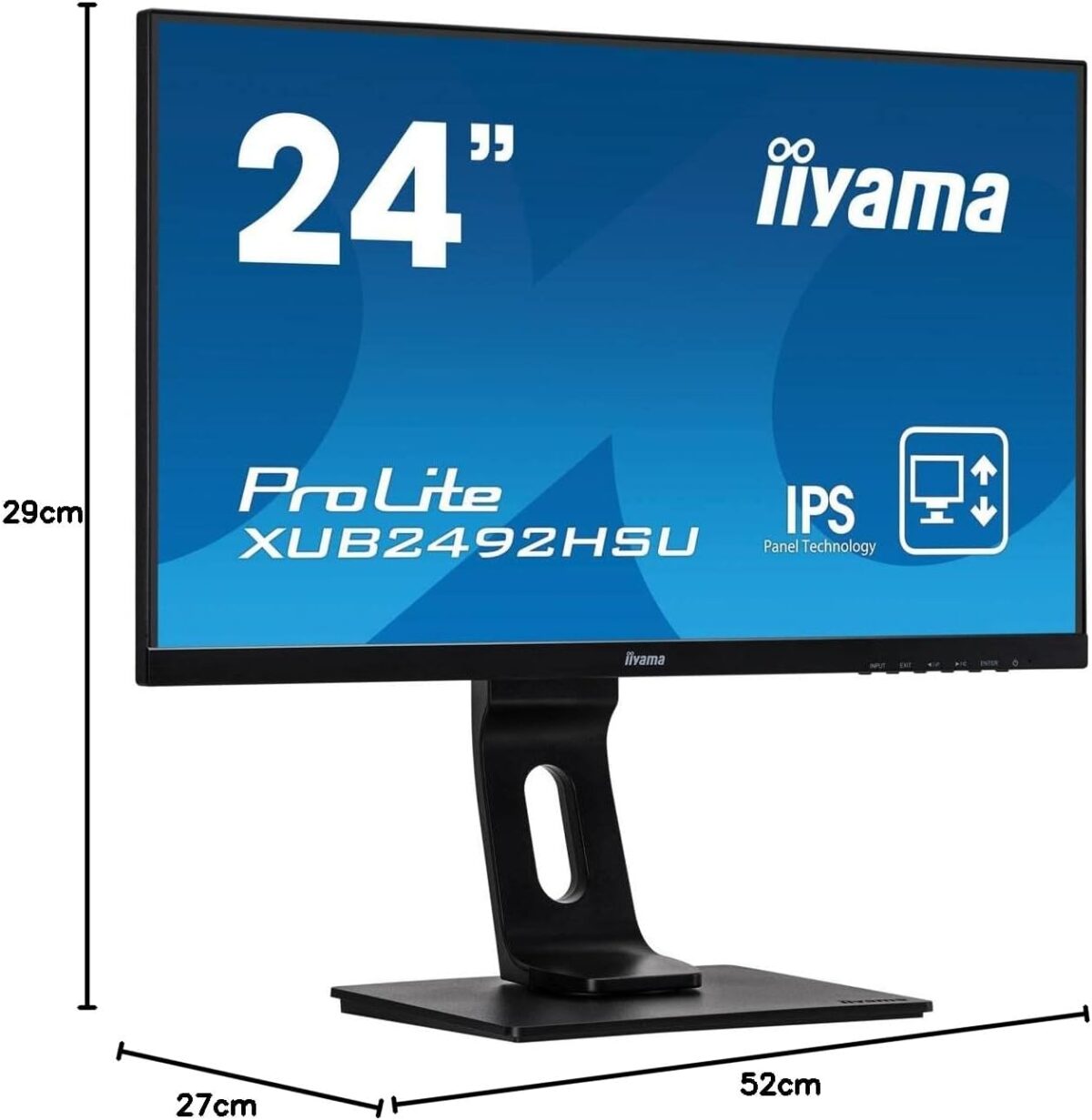 24" Inch iiyama XUB2492HSU-B1 Full HD IPS Borderless Monitor 75 Hz, 5 ms, HDMI + DisplayPort + VGA, Built-in Speakers, Low Blue Light - Image 10