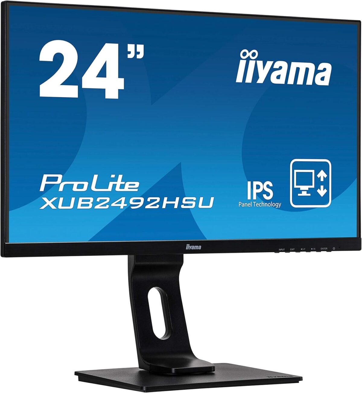 24" Inch iiyama XUB2492HSU-B1 Full HD IPS Borderless Monitor 75 Hz, 5 ms, HDMI + DisplayPort + VGA, Built-in Speakers, Low Blue Light - Image 3